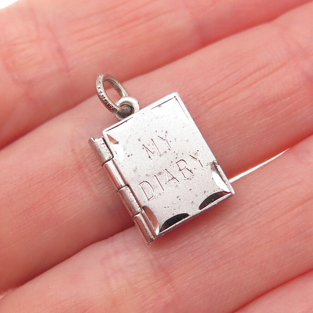 DANECRAFT 925 Sterling Silver Vintage My Dairy Locket Mini Charm Pendant